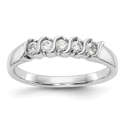 14K Gelbgold 5 Stein Krappen Set 1/4 Karat Komplett Rund Diamant Ring