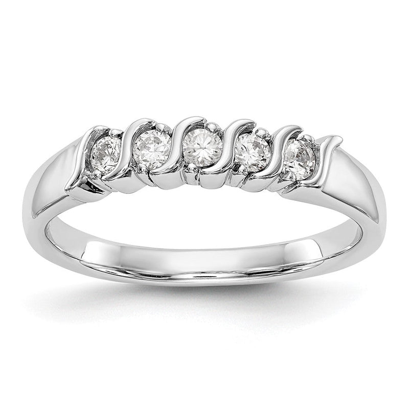 14K Weißgold Ehering mit natürlichen Diamanten