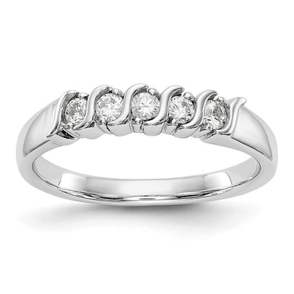 14K Weißgold Ehering mit natürlichen Diamanten, 0,225 ct. Gesamtgewicht