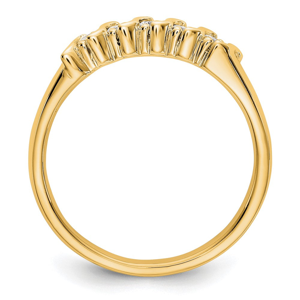 14K Gelbgold Ring mit 5 echten Diamanten