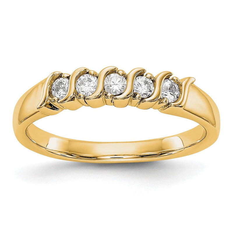14K Gelbgold Ehering mit natürlichen Diamanten, 0,225 ct Gesamtgewicht