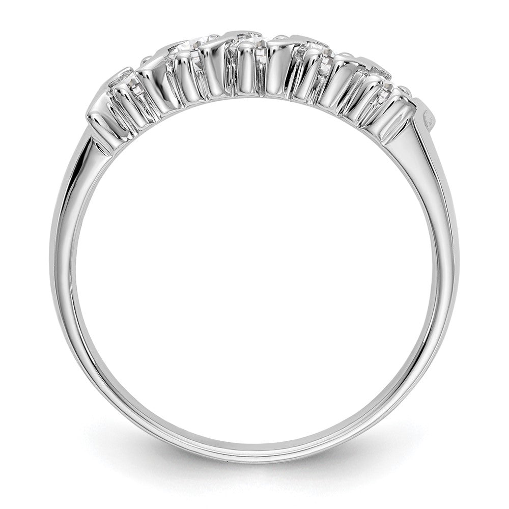 14K Weißgold 5 Stein Krappen Set 1/2 Karat Komplett Rund Diamant Ring