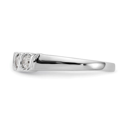14K Weißgold Ehering mit 5 Diamanten (0,5 ct Gesamtgewicht)