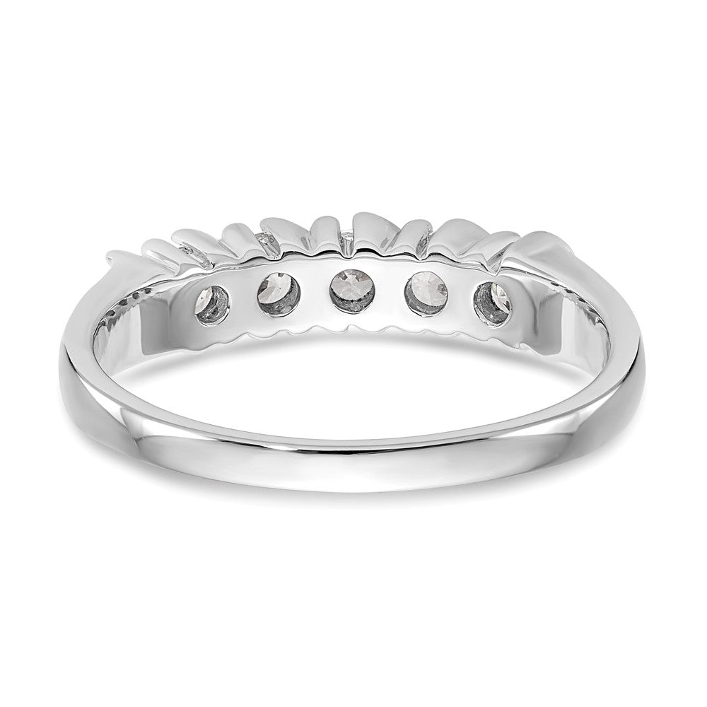 14K Weißgold 5 Stein Krappen Set 1/2 Karat Komplett Rund Diamant Ring