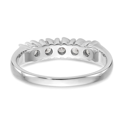 14K Weißgold 5 Stein Krappen Set 1/2 Karat Komplett Rund Diamant Ring