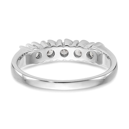14K Weißgold Ehering mit 5 Diamanten (0,5 ct Gesamtgewicht)