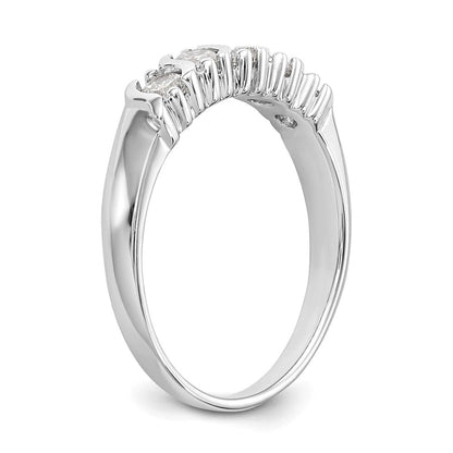 14K Weißgold Ehering mit 5 Diamanten (0,5 ct Gesamtgewicht)