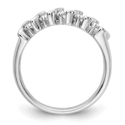 14K Weißgold Ehering mit 5 natürlichen Diamanten