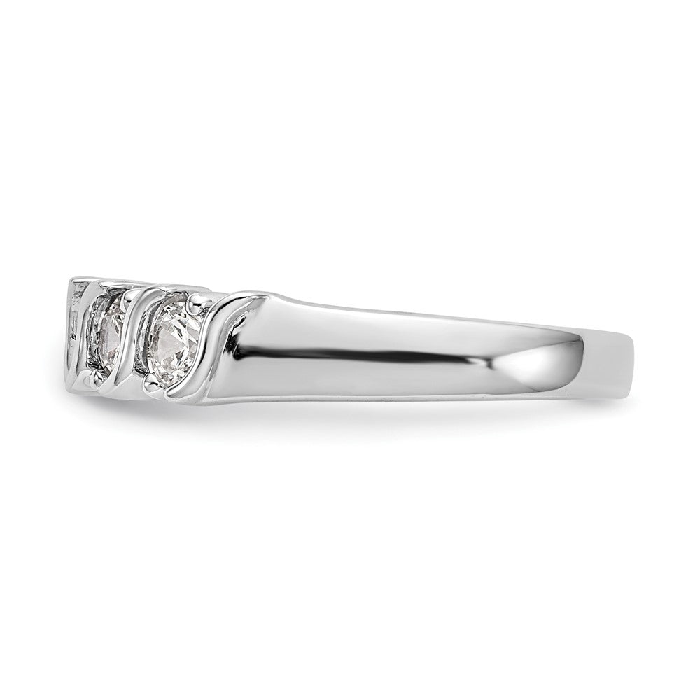 14K Weißgold Ehering mit 5 natürlichen Diamanten