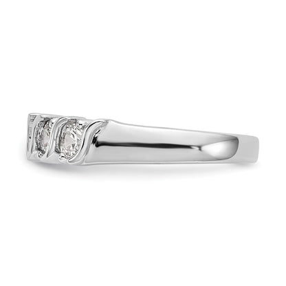 14K Weißgold Ehering mit 5 natürlichen Diamanten