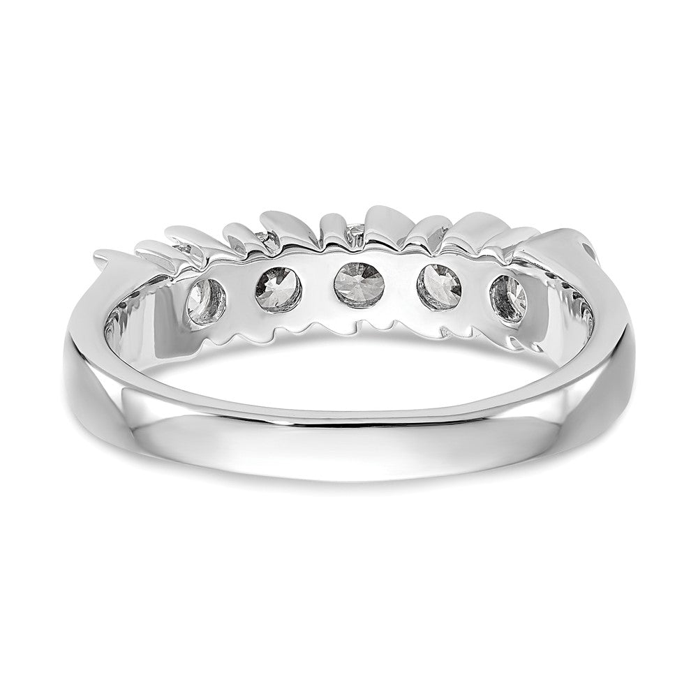 14K Weißgold Ehering mit 5 natürlichen Diamanten