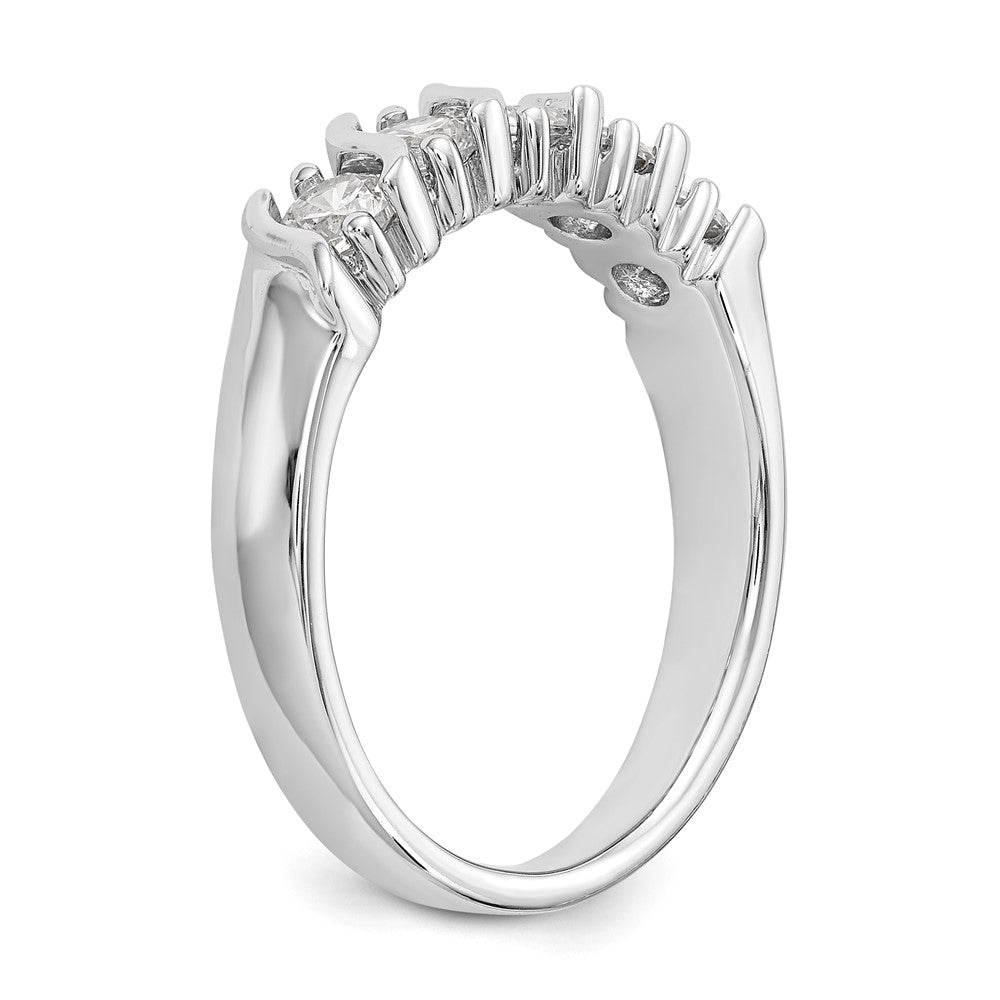 14K Weißgold Ehering mit 5 natürlichen Diamanten