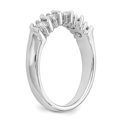 14K Weißgold Ehering mit 5 natürlichen Diamanten