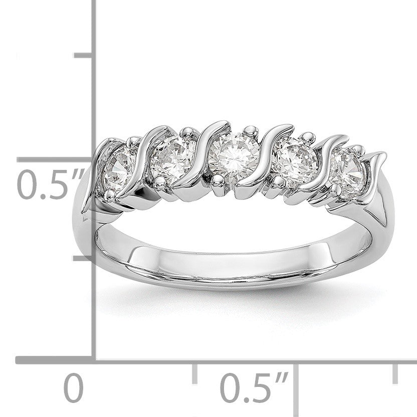 14K Gelbgold 5 Stein Diamant Ring