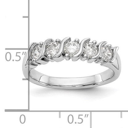 14K Gelbgold 5 Stein Diamant Ring