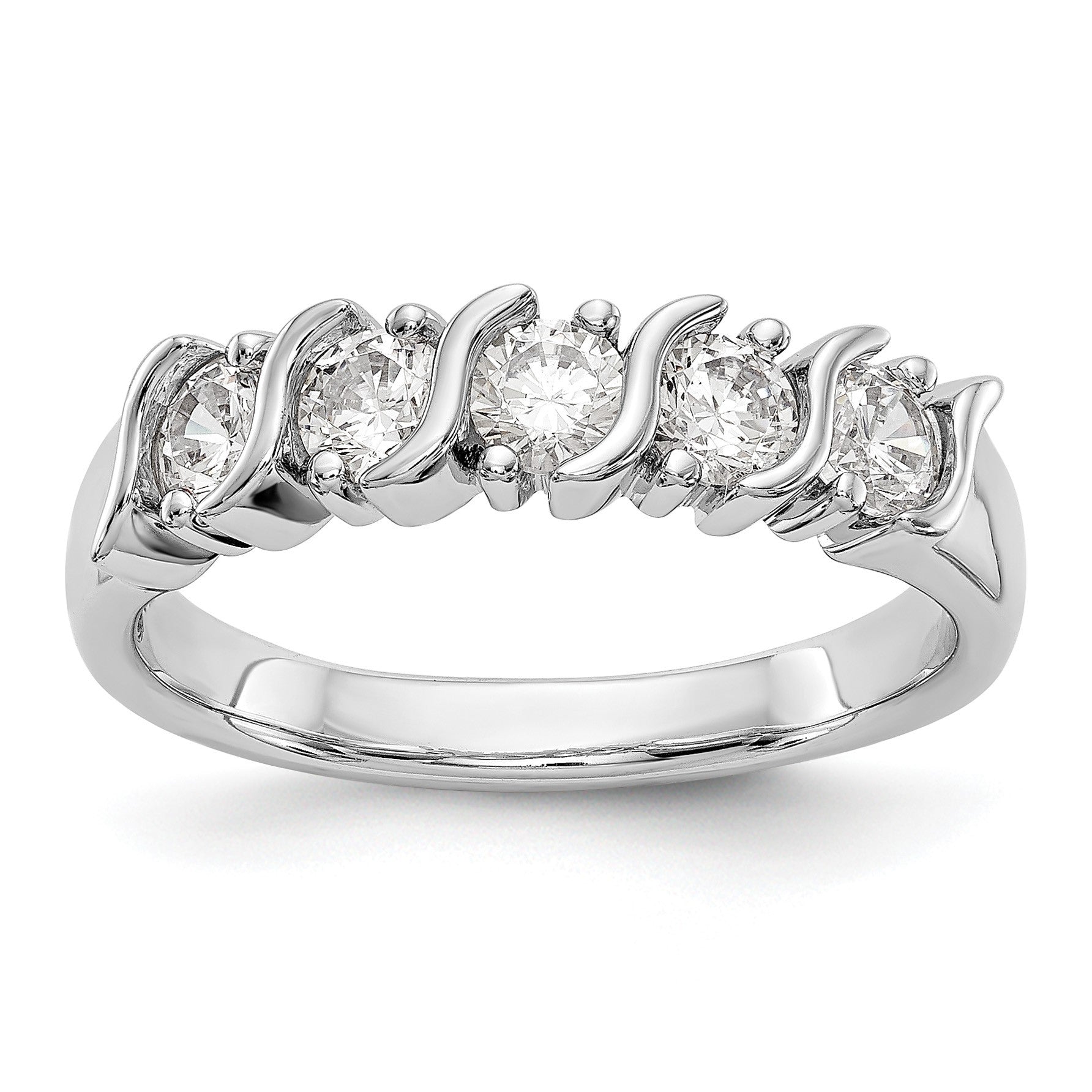 14K Gelbgold 5 Stein Diamant Ring