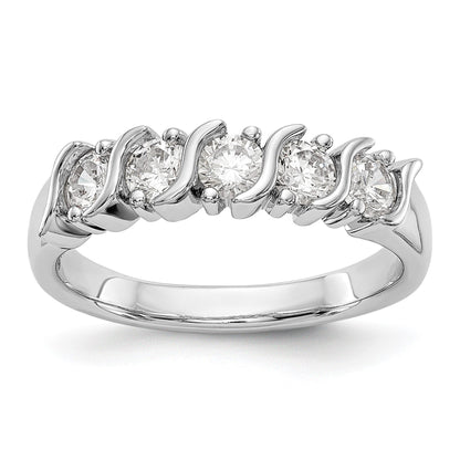 14K Gelbgold 5 Stein Diamant Ring