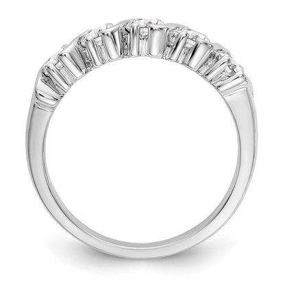 14K Weißgold Ring mit 5 natürlichen Diamanten