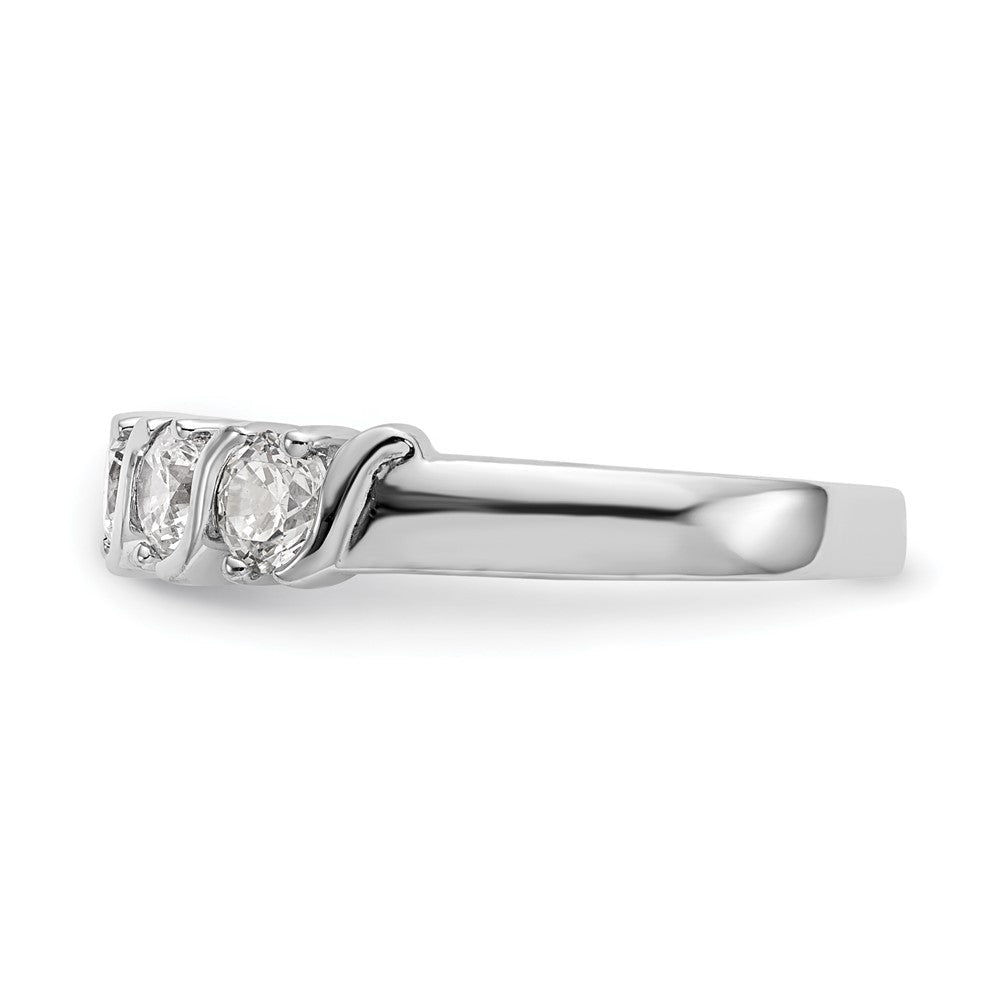 14K Weißgold Ring mit 5 natürlichen Diamanten