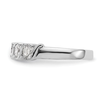14K Weißgold Ring mit 5 natürlichen Diamanten