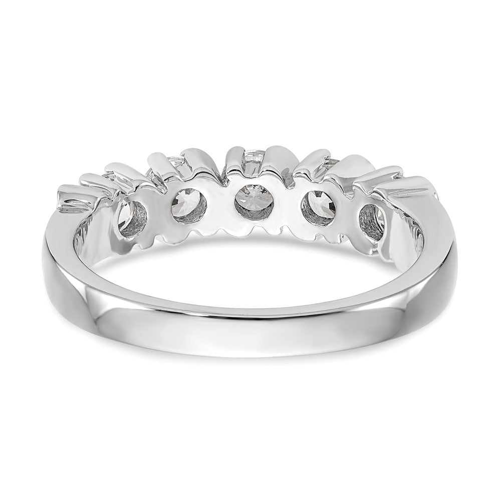 14K Weißgold Ring mit 5 natürlichen Diamanten