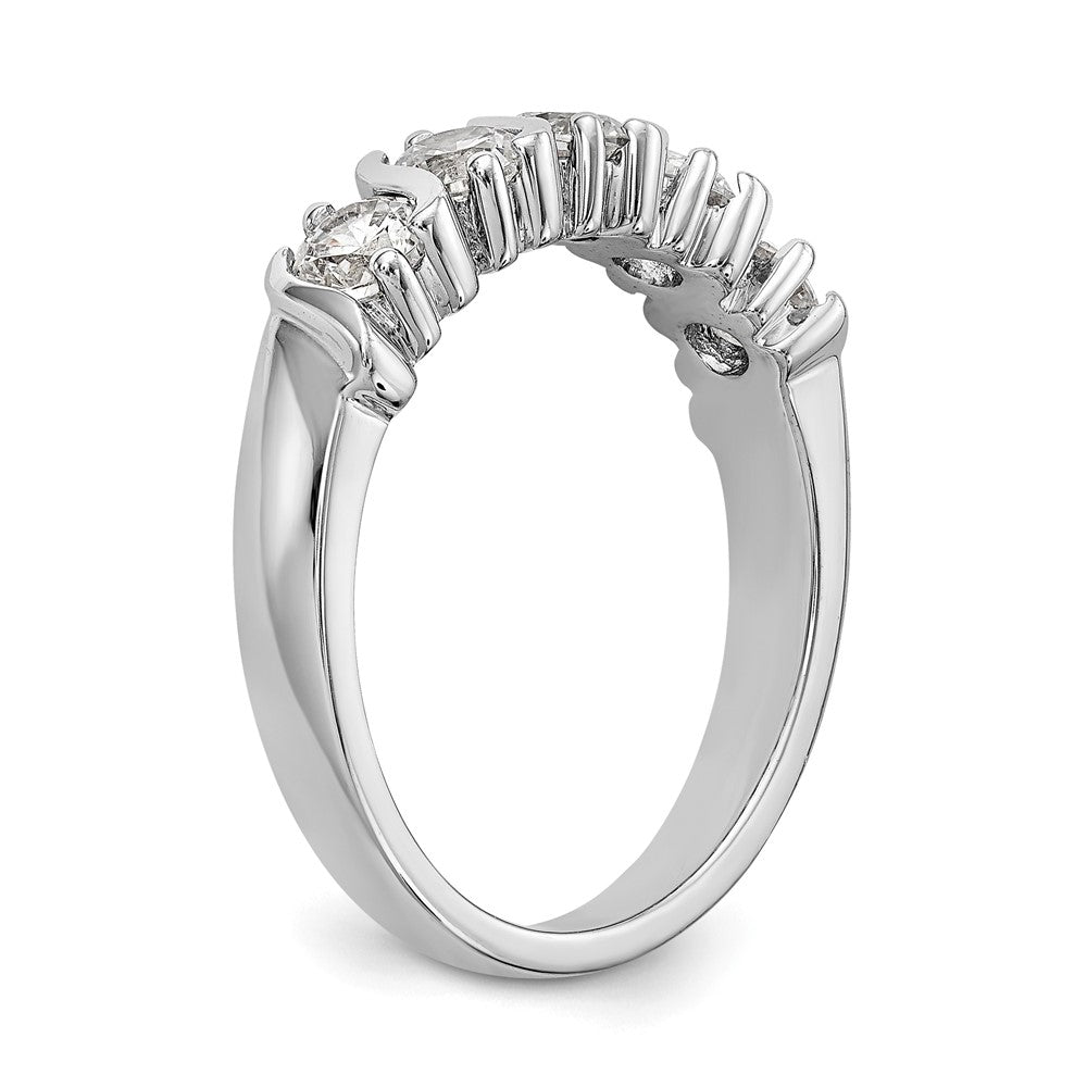 14K Weißgold Ring mit 5 natürlichen Diamanten