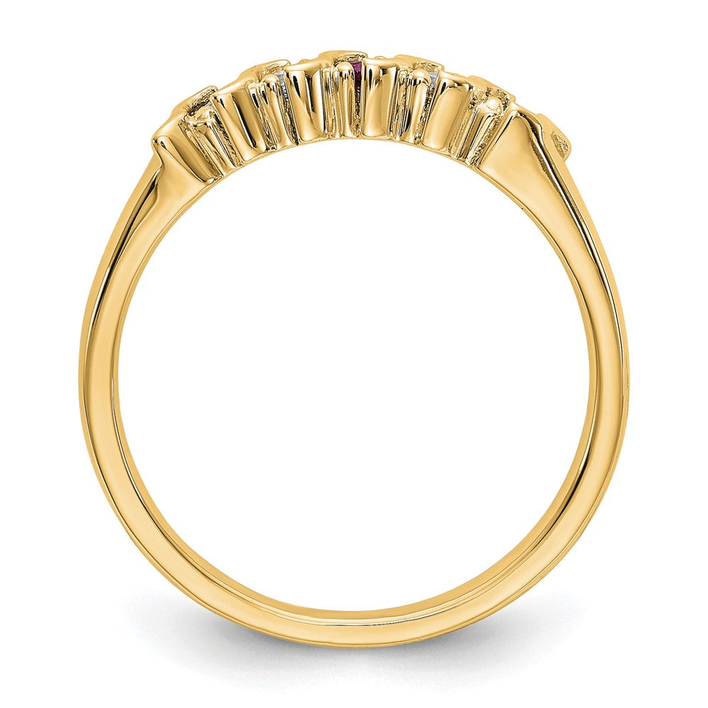 10K Gelbgold Diamant mit Rubin Ring