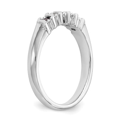 14K Weißgold Ring mit natürlichen Diamanten und Rubin