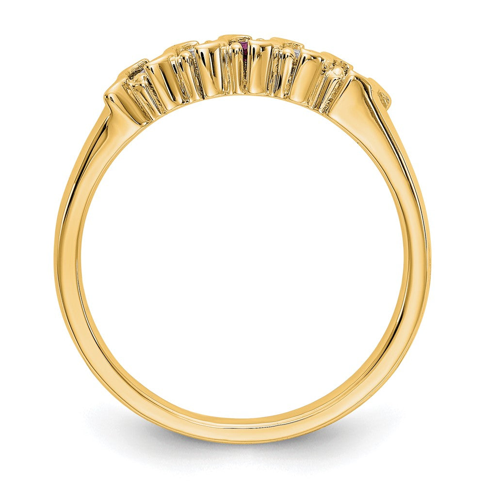 14K Gelbgold Echt Diamant mit Rubin Ring