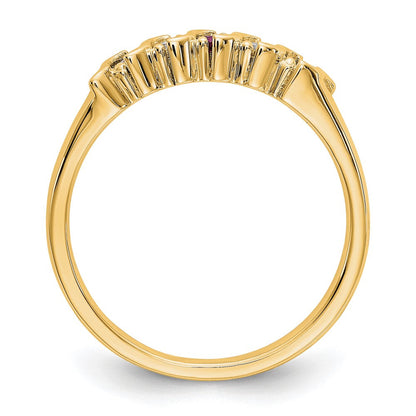 14K Gelbgold Echt Diamant mit Rubin Ring