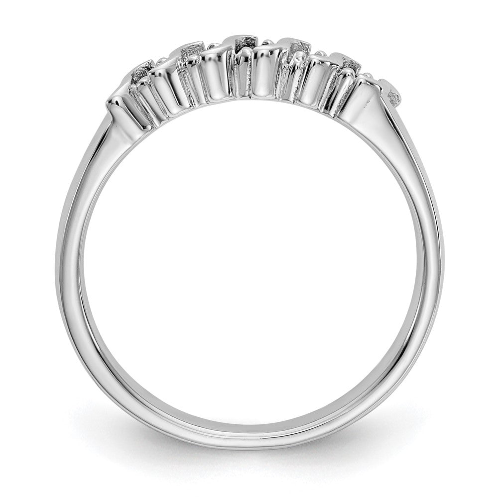 10K Weißgold Diamant mit Saphir Ring