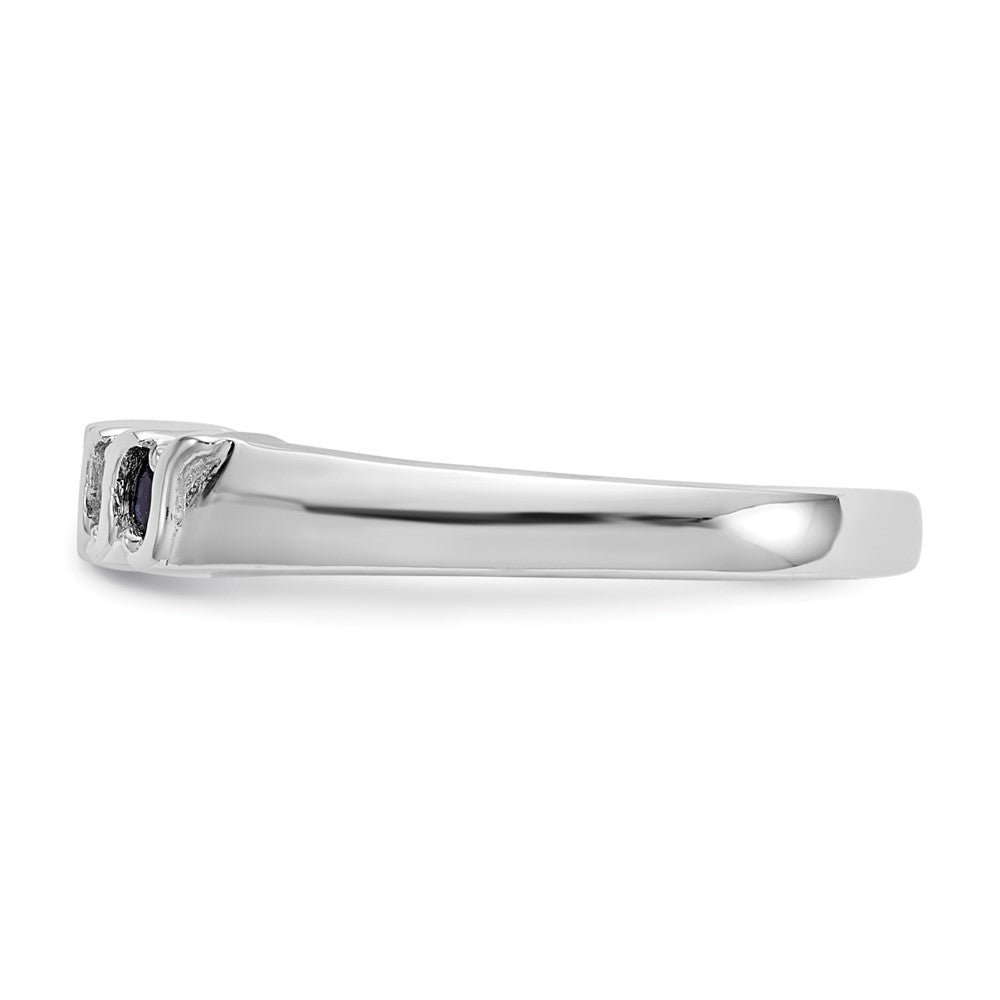 10K Weißgold Diamant mit Saphir Ring