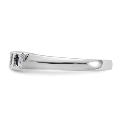 10K Weißgold Diamant mit Saphir Ring