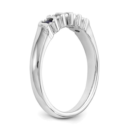 10K Weißgold Diamant mit Saphir Ring
