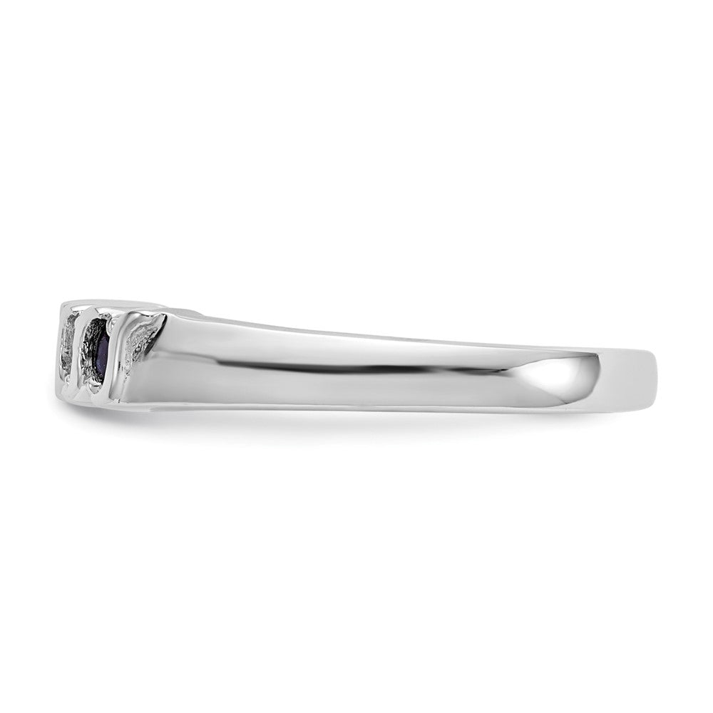 14K Weißgold Ehering mit natürlichen Diamanten und blauen Saphiren