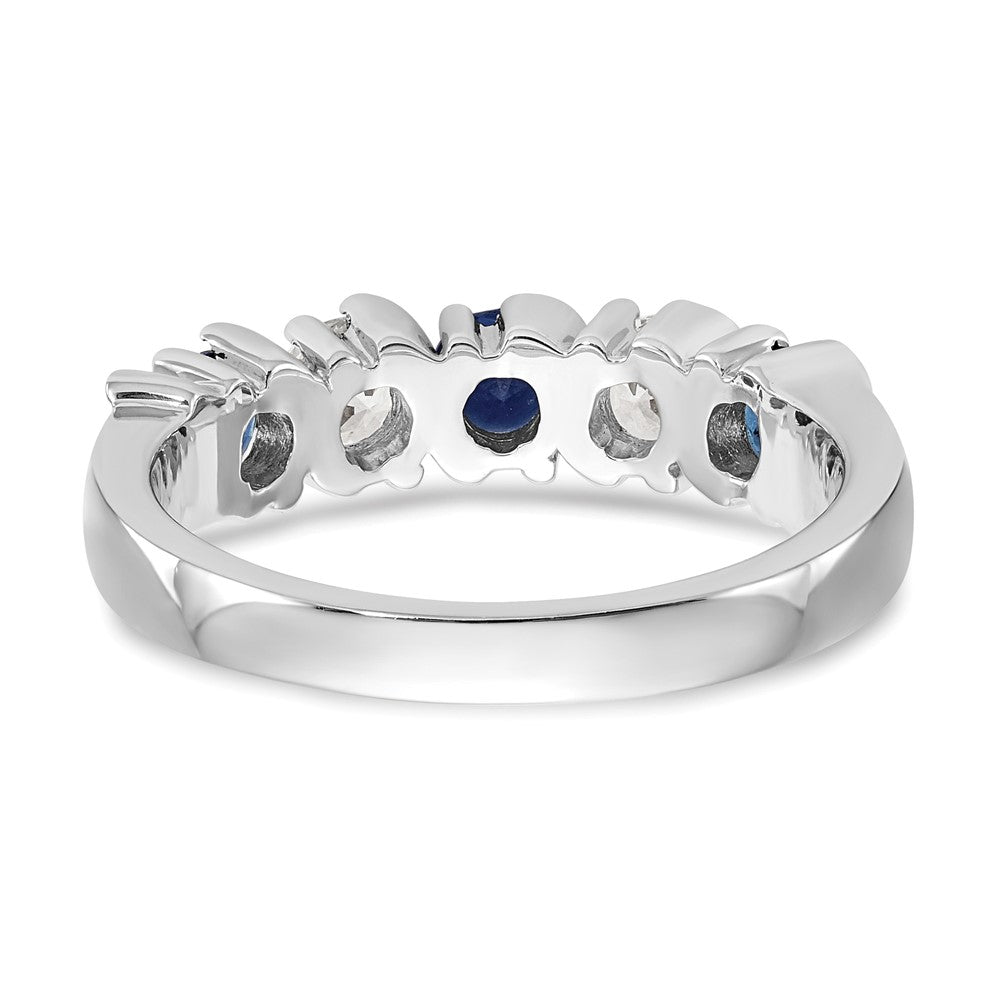 14K Weißgold Echt Diamant mit Saphir Ring