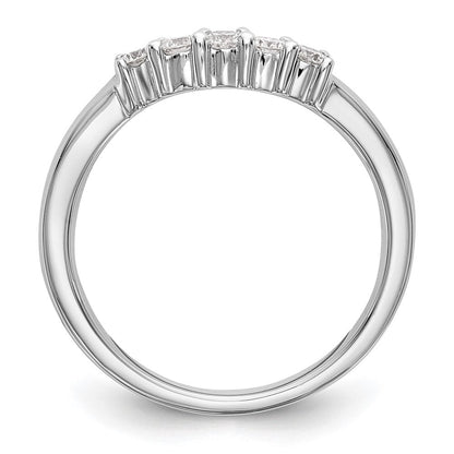 14K Weißgold Ehering mit 5 natürlichen Diamanten