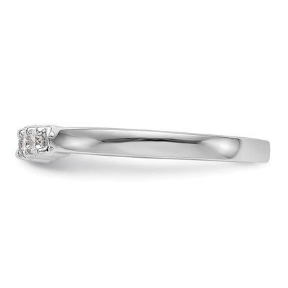 14K Weißgold Ehering mit 5 natürlichen Diamanten