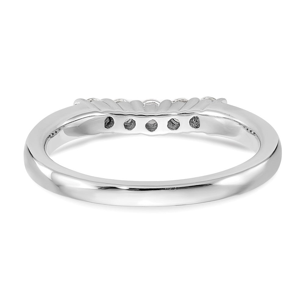 14K Weißgold Ehering mit 5 natürlichen Diamanten