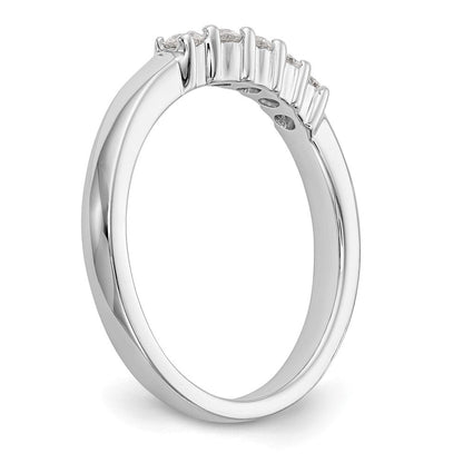 14K Weißgold Ehering mit 5 natürlichen Diamanten