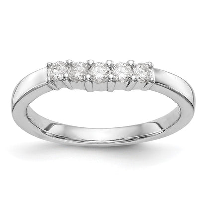 14K Weißgold Ehering mit 5 natürlichen Diamanten