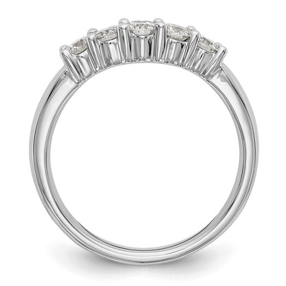 14K Weißgold Diamant-Ring mit 5 Steinen