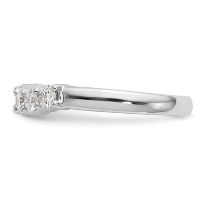 14K Weißgold Diamant-Ring mit 5 Steinen