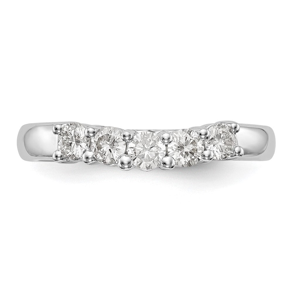 14K Weißgold Diamant-Ring mit 5 Steinen