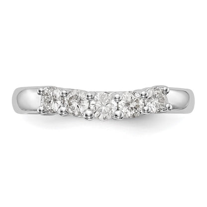 14K Weißgold Diamant-Ring mit 5 Steinen