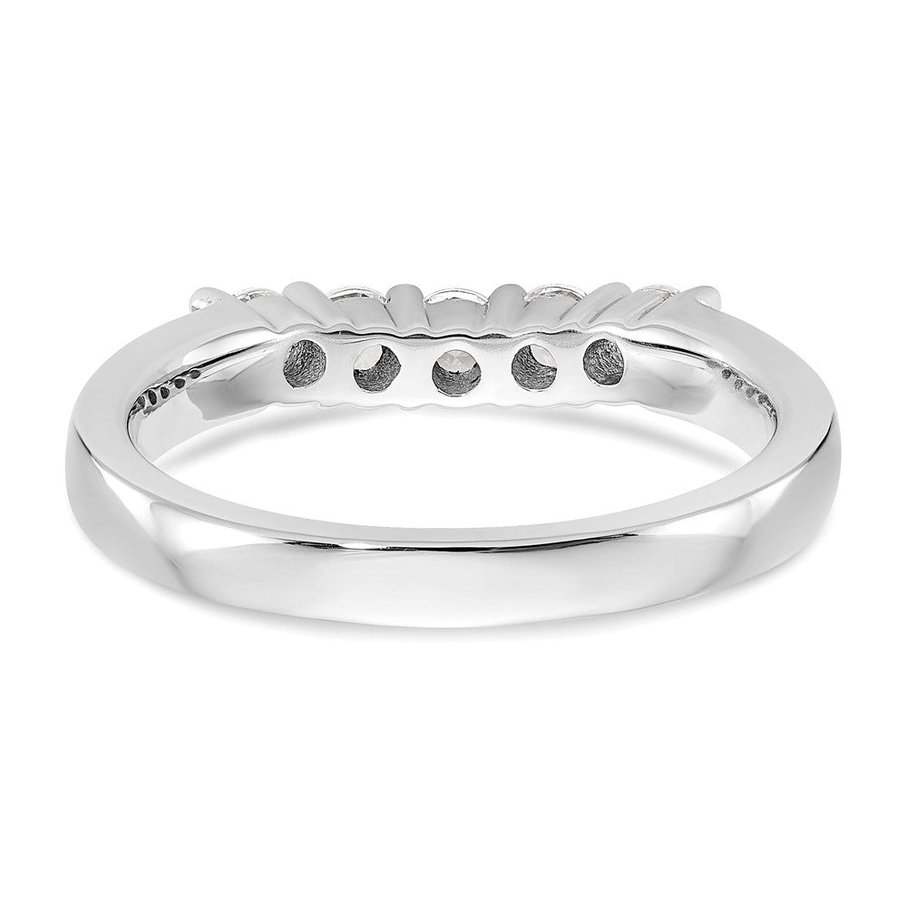 14K Weißgold Diamant-Ring mit 5 Steinen
