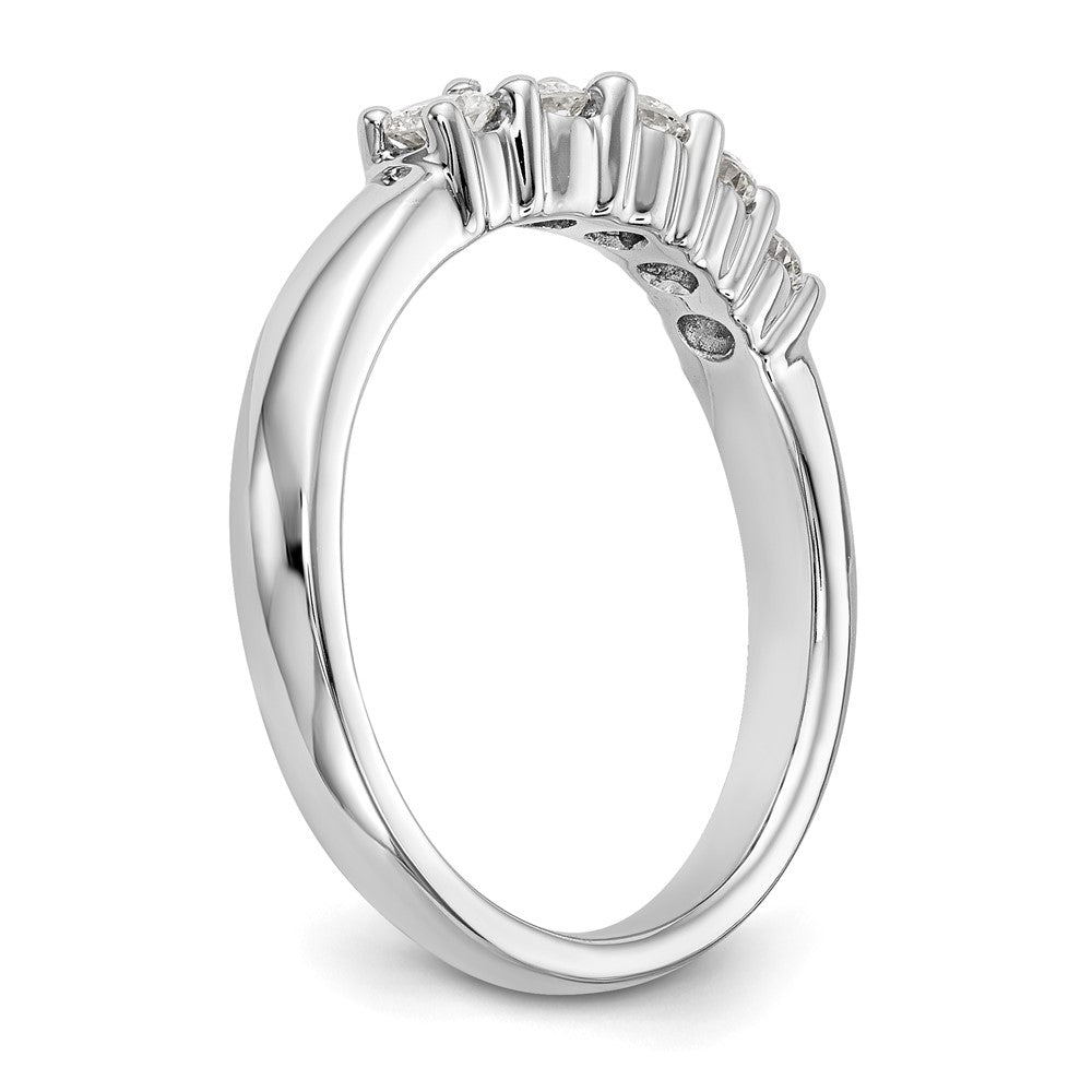 14K Weißgold Diamant-Ring mit 5 Steinen
