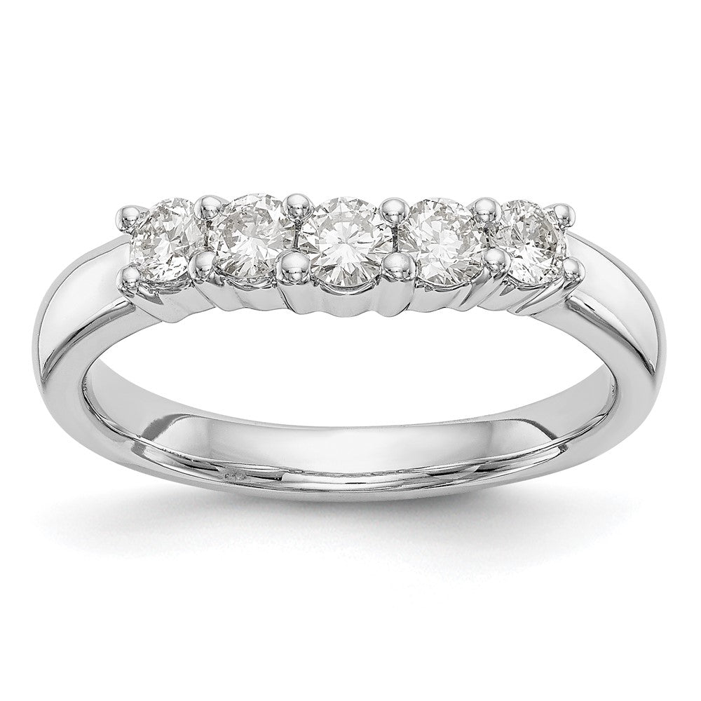 14K Weißgold Diamant-Ring mit 5 Steinen