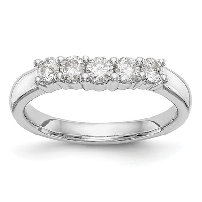 14K Weißgold Diamant-Ring mit 5 Steinen