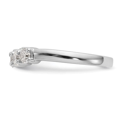 14K Weißgold Ehering mit 5 natürlichen Diamanten